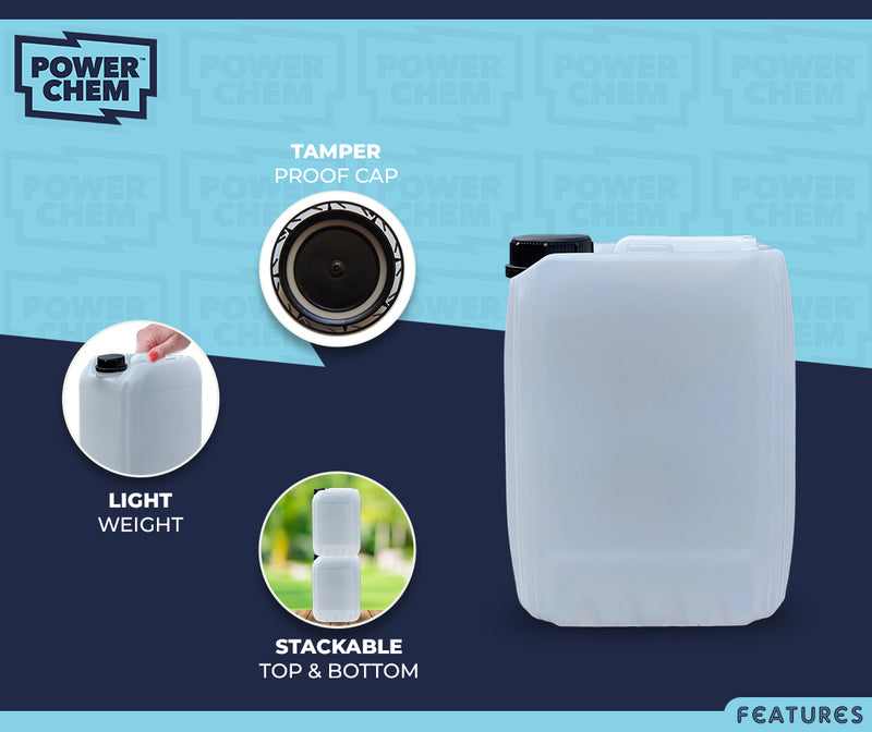 2 x 5L Jerrycan Stackable Container + Lid - UN Approved - Food Grade - NATURAL