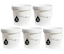 25L Plastic Round Bucket + Lid + Metal Handle - Multi Purpose - Food Grade - PP5 - WHITE