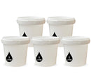 1L Plastic Round Bucket + Lid + Plastic Handle - Multi Purpose - Food Grade - PP5 - WHITE