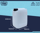 5L Jerrycan Stackable Container + Lid - UN Approved - Food Grade - Natural