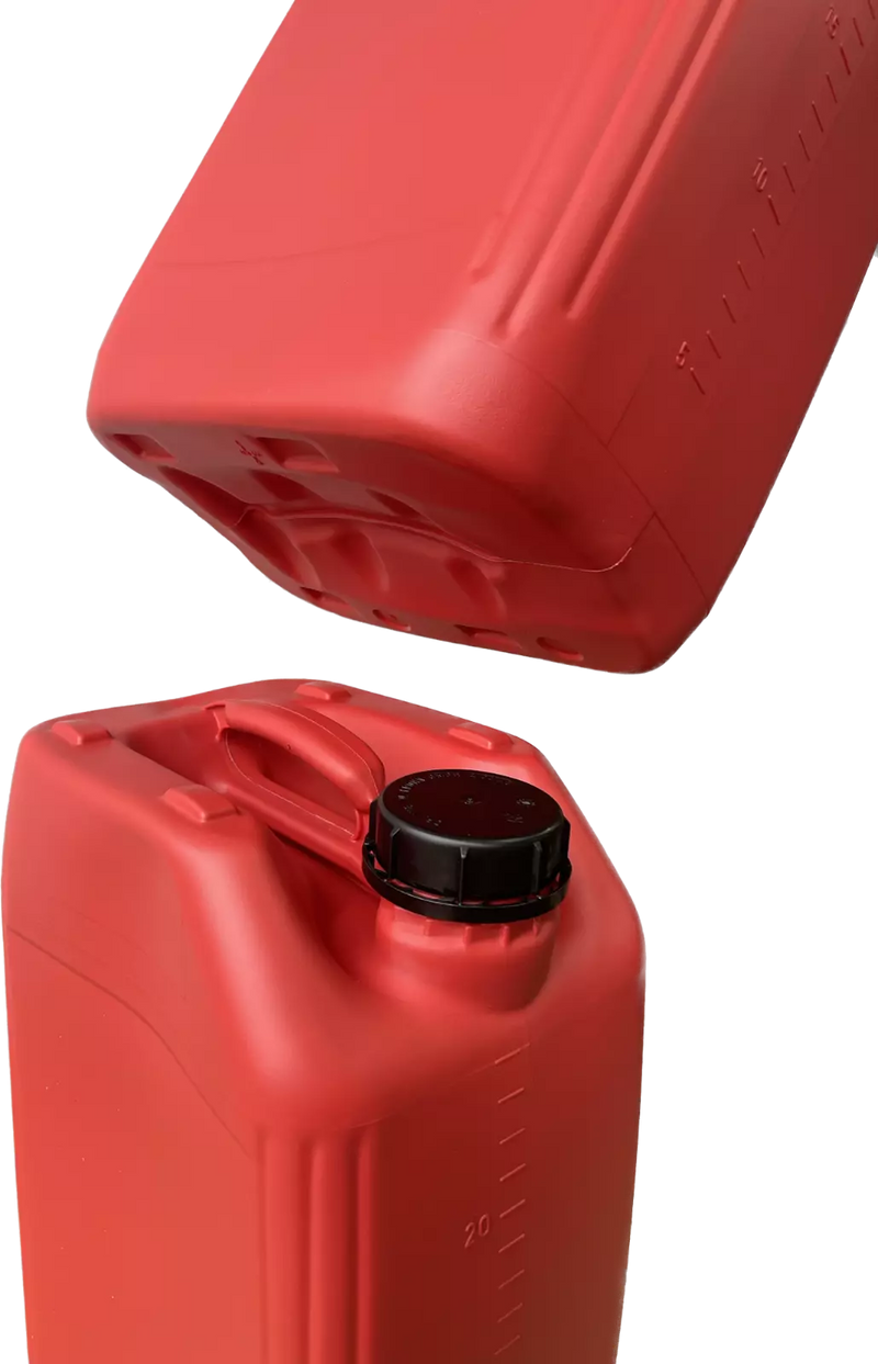 25L ANTI GLUG Stackable Container Jerrycan + Lid - UN Approved - Food Grade - Red